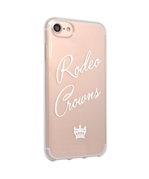 Rodeo Crowns(ロデオクラウンズ)/iphone se3 ケース iphone se2 ケース iphone8/7 ロデオクラウンズ RODEOCROWNS 抗菌TPUクリアケース 筆記体ロゴ 白/ホワイト
