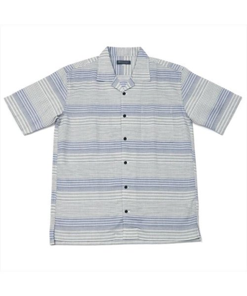 TOKYO SHIRTS(TOKYO SHIRTS)/オープンカラー 綿100% 半袖シャツ/ブルー