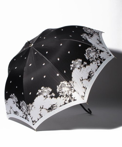 LANVIN en Bleu(umbrella)(ランバンオンブルー（傘）)/耐風傘　シルエットフラワー/ブラック