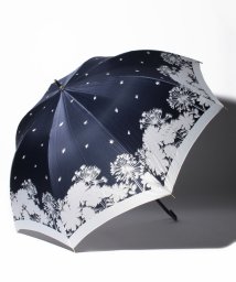 LANVIN en Bleu(umbrella)(ランバンオンブルー（傘）)/耐風傘　シルエットフラワー/ネイビーブルー