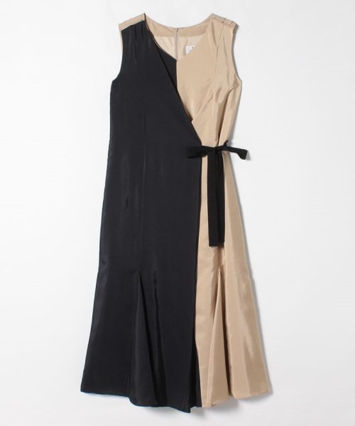 セール ランバンオンブルー Lanvin En Bleu サイドリボンラップ風デザインワンピース Magaseek