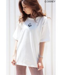 VENCE　EXCHANGE(ヴァンス　エクスチェンジ)/ミッキーワンポイント刺繍Tシャツ/ホワイト