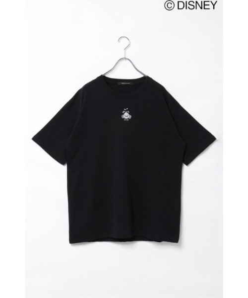 VENCE　EXCHANGE(ヴァンス　エクスチェンジ)/ミッキーワンポイント刺繍Tシャツ/ブラック