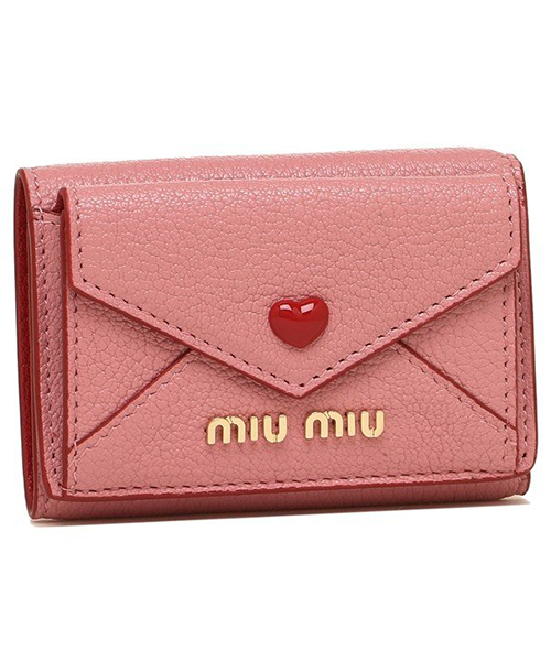 miumiu ピンク折り財布