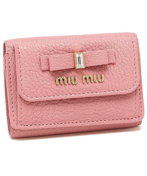 ミュウミュウ 折財布 レディース MIU MIU 5MH021 2D7A F0028 ピンク