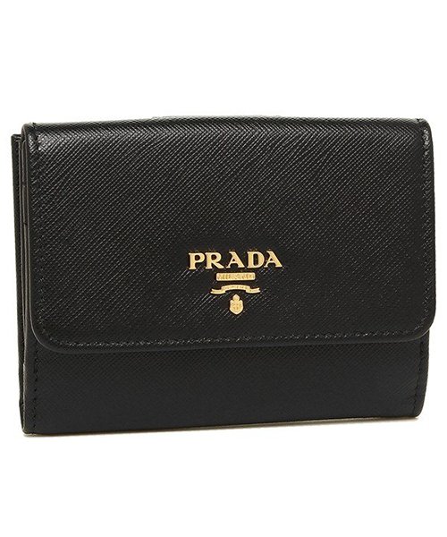 PRADA(プラダ)/プラダ 二つ折り財布 PRADA 1MH523 QWA F0002/ブラック