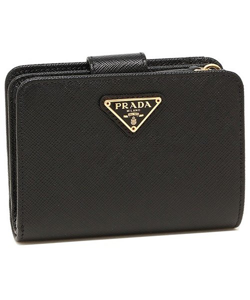 PRADA(プラダ)/プラダ 折財布 レディース PRADA 1ML018 QHH F0002 ブラック/ブラック