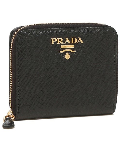 PRADA(プラダ)/プラダ 折財布 レディース PRADA 1ML036 QWA F0002 ブラック/ブラック