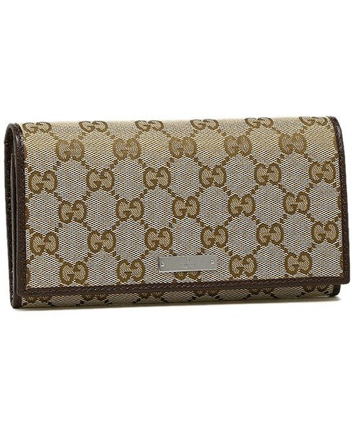 GUCCI(グッチ)/グッチ 財布 レディース GUCCI 244946 KY9IR 9643 METAL BAR 長財布 BEIGE/EBONY/CACAO/ベージュ