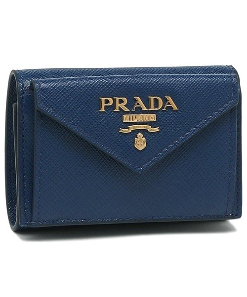 PRADA(プラダ)/プラダ 折財布 レディース PRADA 1MH021 QWA/ブルー