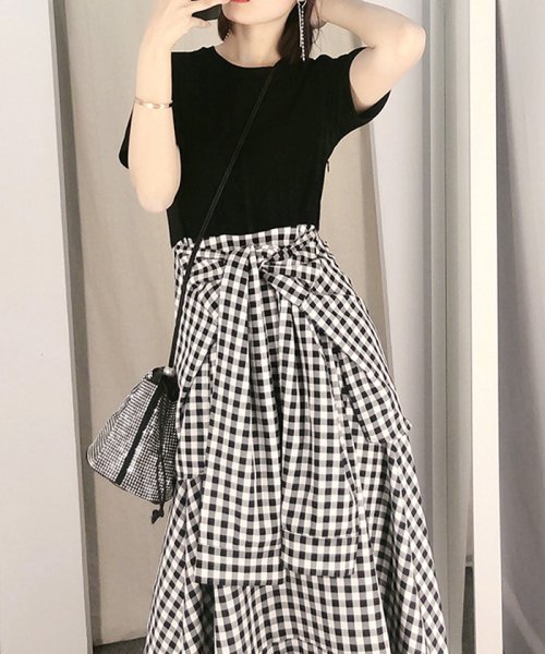 セール 切り替えワンピース 春夏 レディース ミニミニストア Miniministore Magaseek