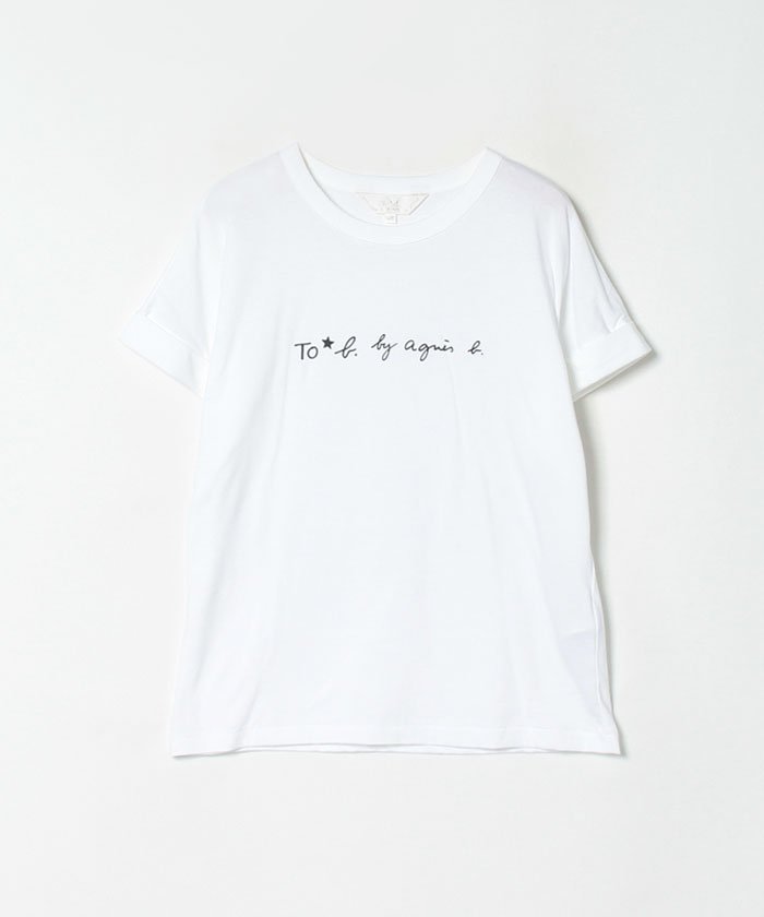 ＜マガシーク＞ アニエスベー W984 TS ロゴTシャツ レディース ホワイト 38(M) agnes b.】