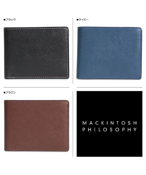 MACKINTOSH PHILOSOPHY(マッキントッシュ フィロソフィー)/マッキントッシュ フィロソフィー MACKINTOSH PHILOSOPHY 財布 二つ折り メンズ 本革 BI－FOLD WALLET ブラック ネイビー チ/ネイビー