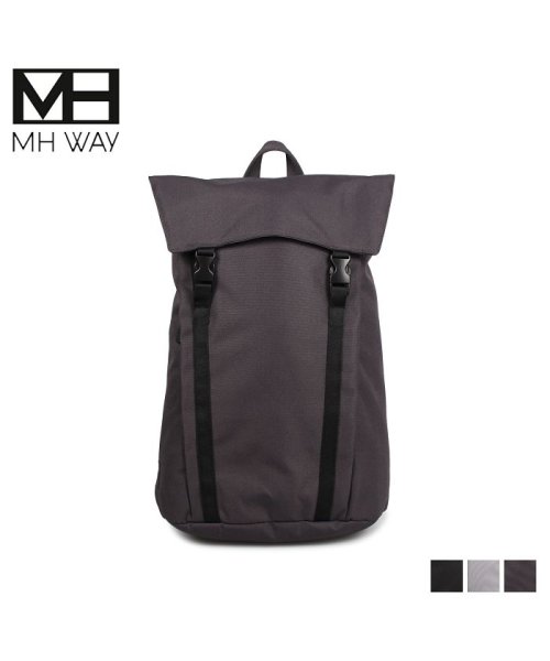 MHWAY(エムエイチウェイ)/MH WAY エムエイチウェイ リュック バッグ バックパック メンズ レディース 20L BELL BACKPACK L WITH FLAP ブラック グレー/ライトグレー