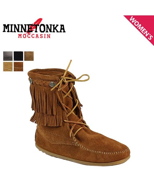 MINNETONKA(ミネトンカ)/ミネトンカ MINNETONKA ダブルフリンジ トランパー ブーツ DOUBLE FRINGE TRAMPER BOOTS レディース/ブラウン