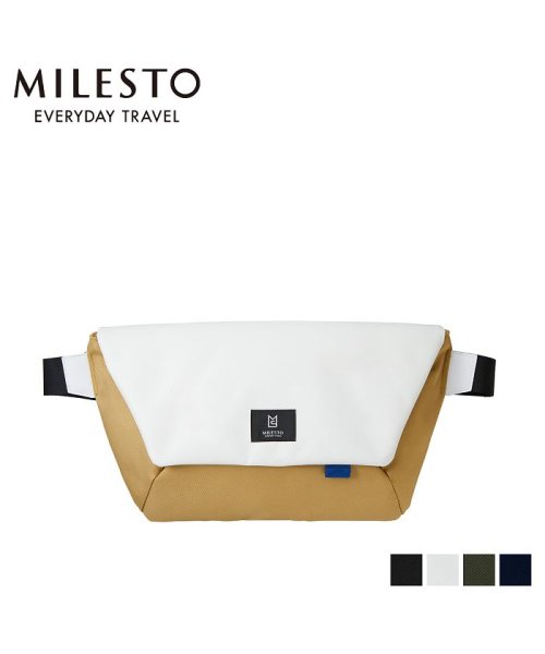 MILESTO(ミレスト)/ミレスト MILESTO バッグ ウエストバッグ ボディバッグ メンズ レディース HUTTE BODY BAG ブラック ホワイト グレー ネイビー 黒 白 /ホワイト