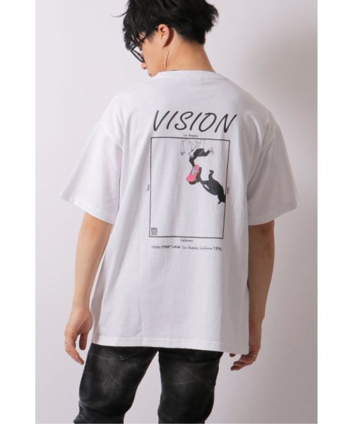 VENCE　EXCHANGE(ヴァンス　エクスチェンジ)/VISION スケボーイラストTシャツ/オフホワイト