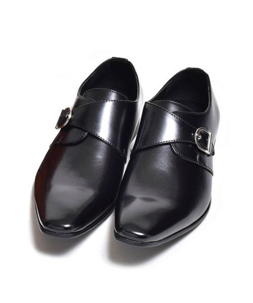 SVEC(シュベック)/ビジネスシューズ メンズ モンクストラップ スリッポン MM/ONE エムエムワン ドレスシューズ カジュアル フォーマル 革靴 皮靴 紳士靴 男性の 結婚式/ブラック