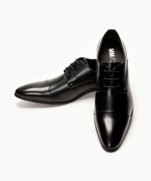 セール ビジネスシューズ メンズ レースアップ 紐 ストレートチップ 外羽根 フェイクレザー ロングノーズ ドレスシューズ 合成皮革mm One エ ムエムワン ブラッ シュベック Svec Magaseek