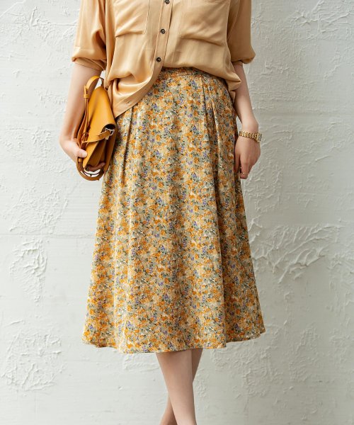 セール ミモレ丈花柄スカート セゾン ド パピヨン Saison De Papillon Magaseek