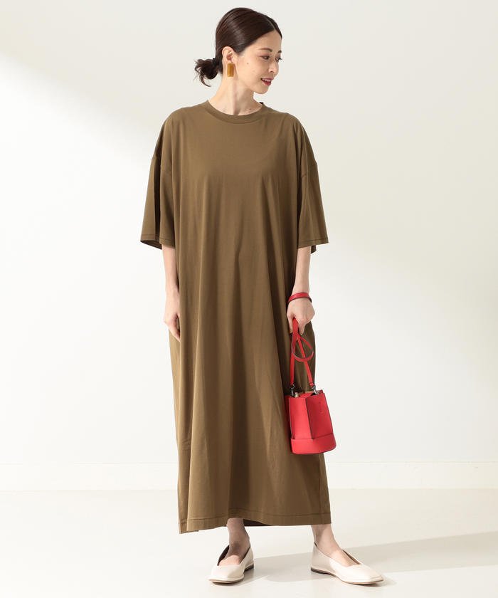 ＜マガシーク＞ ビームス ウィメン ATON / スビン オーバサイズ ドレス レディース KHAKI 02 BEAMS WOMEN】