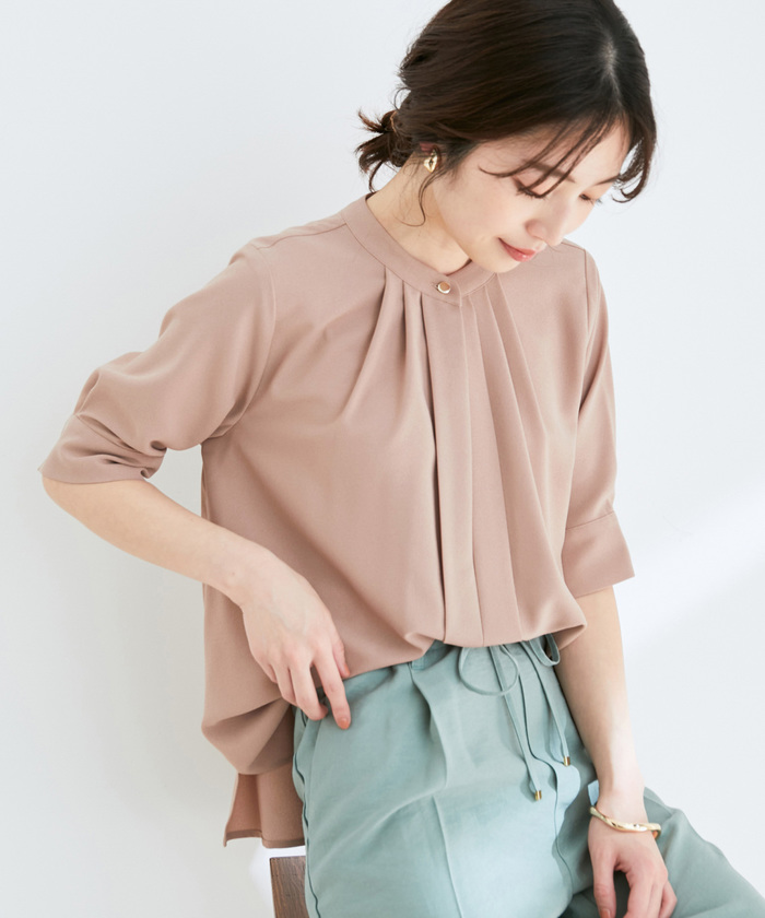 EASY CARE】【新色追加】2WAYフロントタックブラウス【sustainable ...