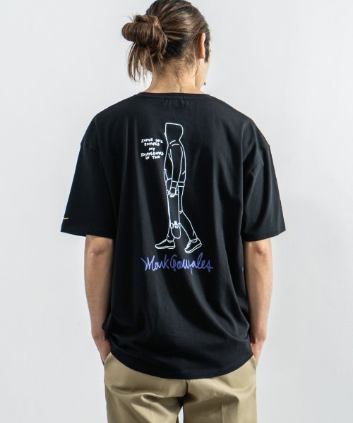 Rocky Monroe(ロッキーモンロー)/MARK GONZALES マークゴンザレス Tシャツ メンズ レディース 半袖 カジュアル ストリート ビッグシルエット 綿 コットン プリント ロゴ イラス/ブラック系1