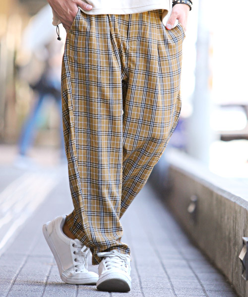 注目の商品】 <マガシーク> ラグスタイル チェックワイドパンツ