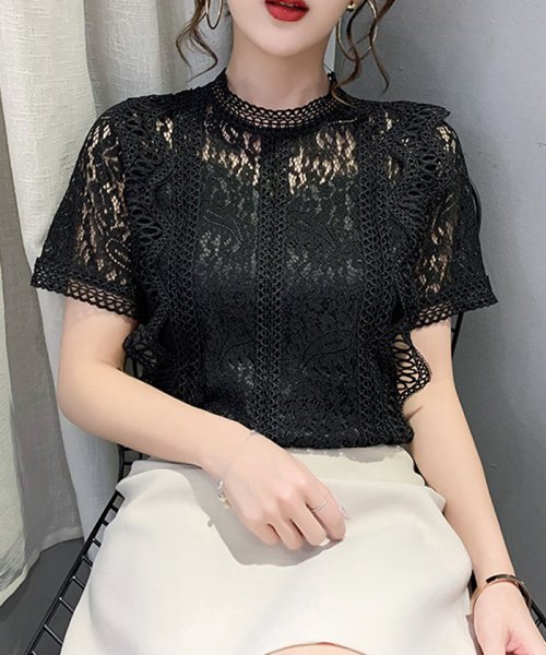 セール 総レース ブラウス レディース ミニミニストア Miniministore Magaseek