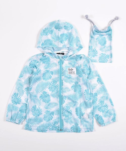虫よけ加工 ドット ボタニカル メッシュ ポーチ付き パーカー 防虫効果 ベベ Bebe Magaseek