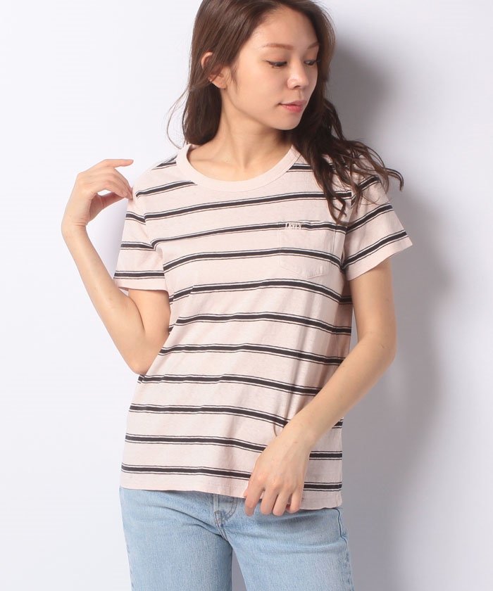 55%OFF！＜マガシーク＞ リーバイス アウトレット HERITAGE TEE ADA STRIPE PFD PEACH BLUSH ユニセックス マルチ S LEVI'S OUTLET】 タイムセール開催中】