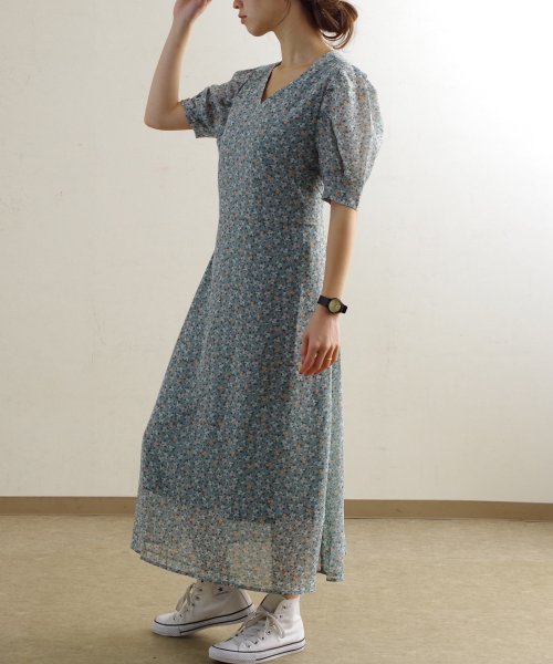 新作 バックレースアップ花柄シフォンワンピース Fi Ss 7107 フィズ Fizz Magaseek 新作 バックレースアップ花柄シフォンワンピース Fi Ss 7107 フィズ Fizz Magaseek
