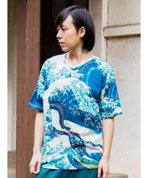 KAYA(カヤ)/【カヤ】浮世絵メンズTシャツ 7IA－0239/ネイビー