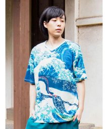 KAYA(カヤ)/【カヤ】浮世絵メンズTシャツ 7IA－0239/ネイビー系1