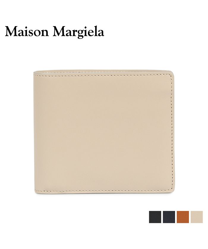 メゾンマルジェラ MAISON MARGIELA 財布 二つ折り メンズ レディース BI－FOLD WALLET レザー ブラック ダーク ネイビー  ベージュ