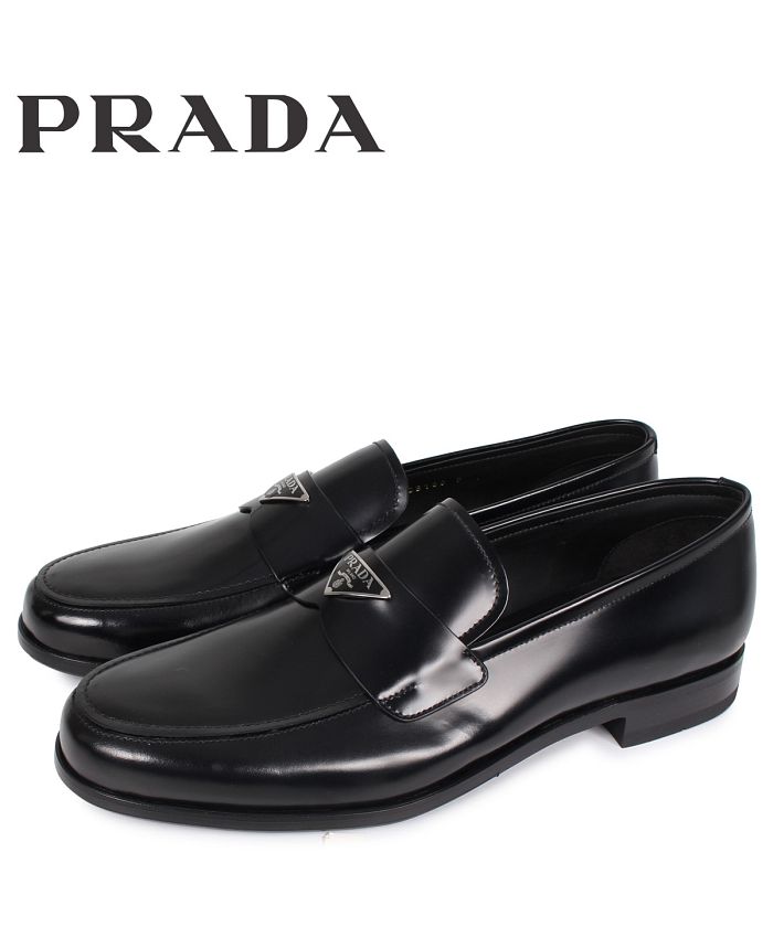 プラダ PRADA シューズ ローファー ビジネスシューズ メンズ SPAZZOLATO LOGO ブラック 黒 2DB180(503110326)  | プラダ(PRADA) - MAGASEEK