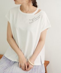 ROPE' PICNIC(ロペピクニック)/襟デザインロゴ入りTシャツ/オフホワイト（15）