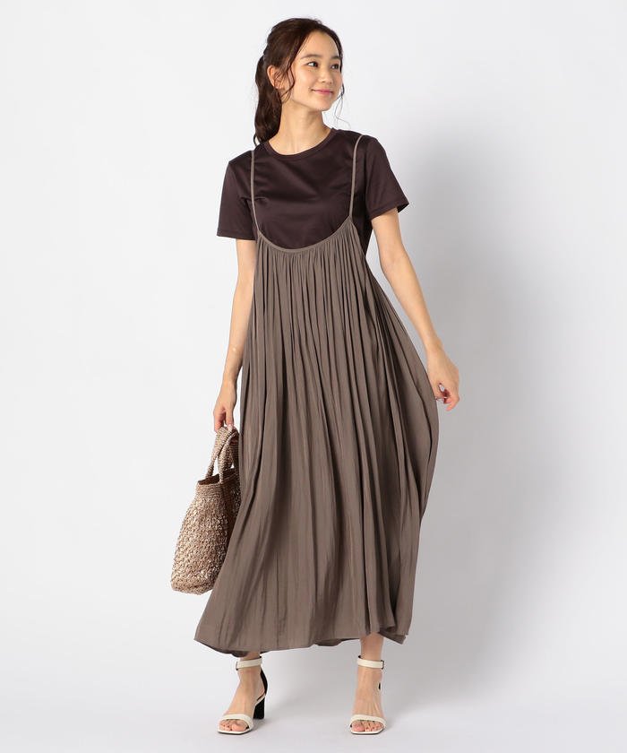 セール 別注 パウダーサテンキャミワンピース ノーリーズ Nolley S Magaseek