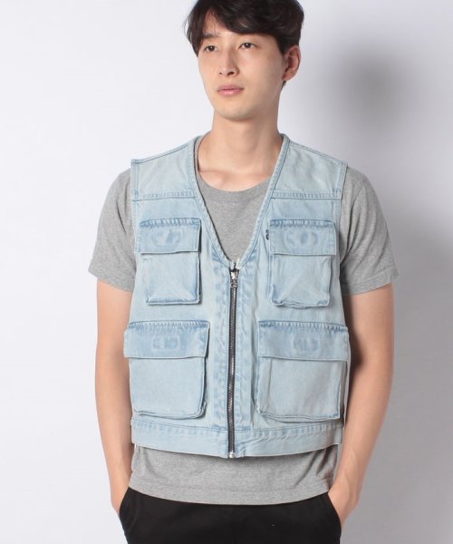 LEVI’S OUTLET(リーバイスアウトレット)/LMC DENIM CARGO VEST  LMC HOOVER/ライトインディゴブルー