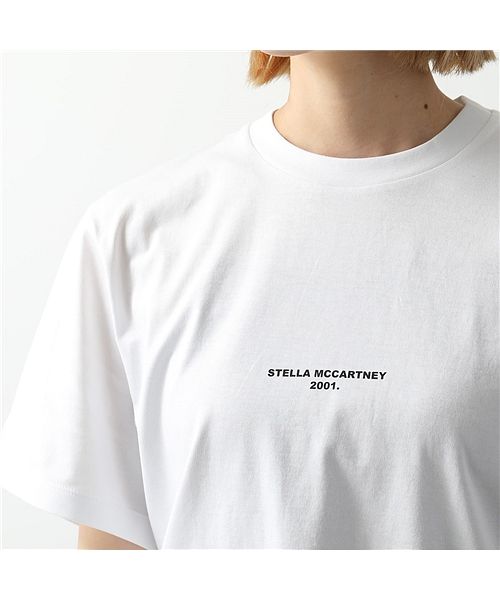 【STELLA McCARTNEY(ステラマッカートニー)】511240 SMW21 9000 クルーネック 半袖 Tシャツ カットソー ちびロゴ  レディース