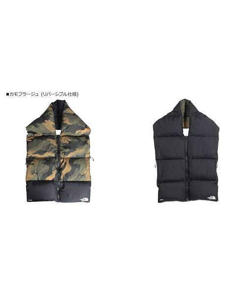 THE NORTH FACE(ザノースフェイス)/ノースフェイス THE NORTH FACE ダウン マフラー スカーフ ヌプシ　メンズ レディース リバーシブル NUPTSE SCARF ブルー カモ 迷彩/その他