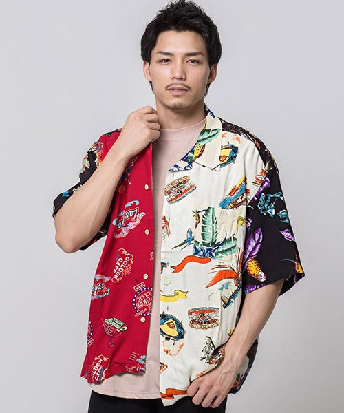 Vicci ビッチ 総柄ビッグシルエットアロハシャツ