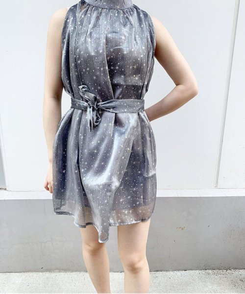 ノースリーブワンピース ハイネック Aライン シフォンワンピース おしゃれ セイヘイショップ Seiheishop Magaseek