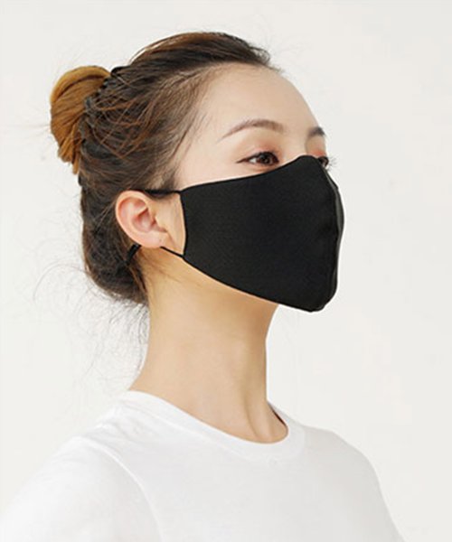 aimoha(aimoha（アイモハ）)/冷感素材の生地を使用した夏の洗える布マスク 4枚セット/ブラック