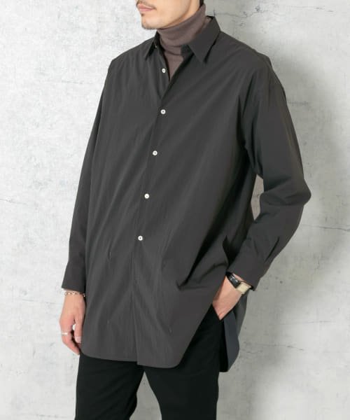URBAN RESEARCH ROSSO(URBAN　RESEARCH　ROSSO（MEN）)/『XLサイズあり』丸井織物ロングシャツ/GRAY