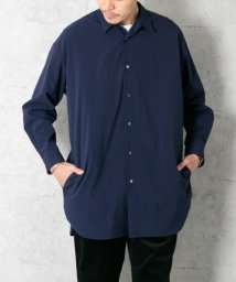 URBAN RESEARCH ROSSO(URBAN　RESEARCH　ROSSO（MEN）)/『XLサイズあり』丸井織物ロングシャツ/NAVY