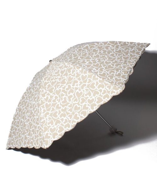 FURLA(フルラ)/FURLA 晴雨兼用折りたたみ傘 "ハート捺染 刺繍”/グレー