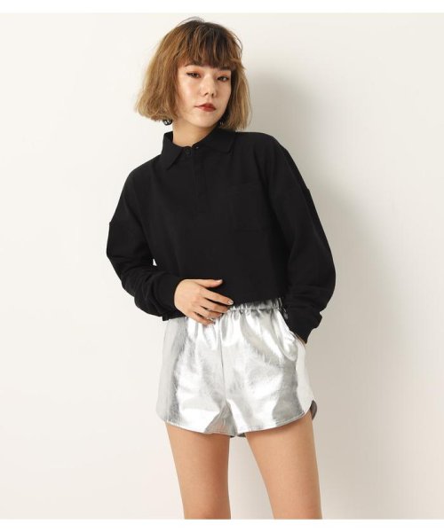 LAGUA GEM(ラグアジェム)/FAKE LEATHER SHORT PT/SLV