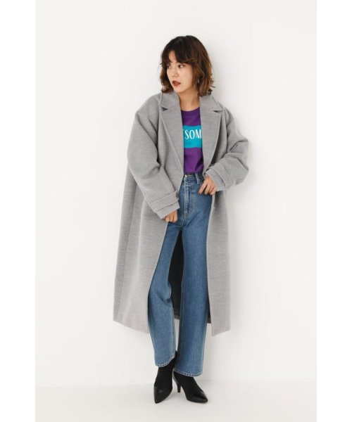 LAGUA GEM(ラグアジェム)/F／WOOL LONG COAT/GRY