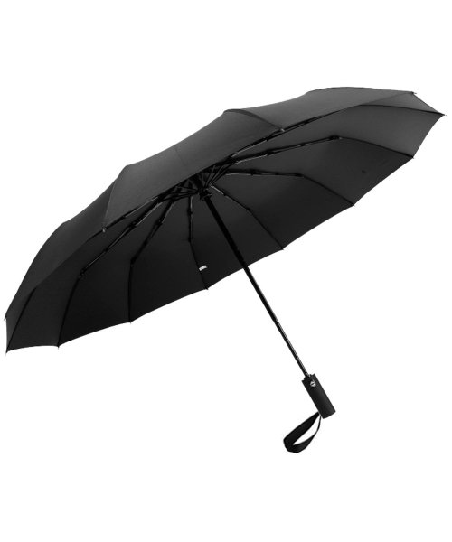 BACKYARD FAMILY(バックヤードファミリー)/折りたたみ傘 自動開閉 12本骨 晴雨兼用/ブラック